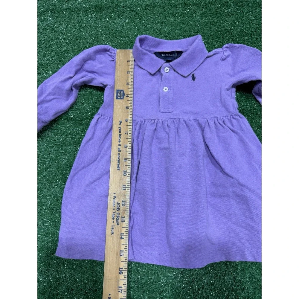 Ralph Lauren Purple Cotton Dress with Matching Bloomers Baby Girl 18M